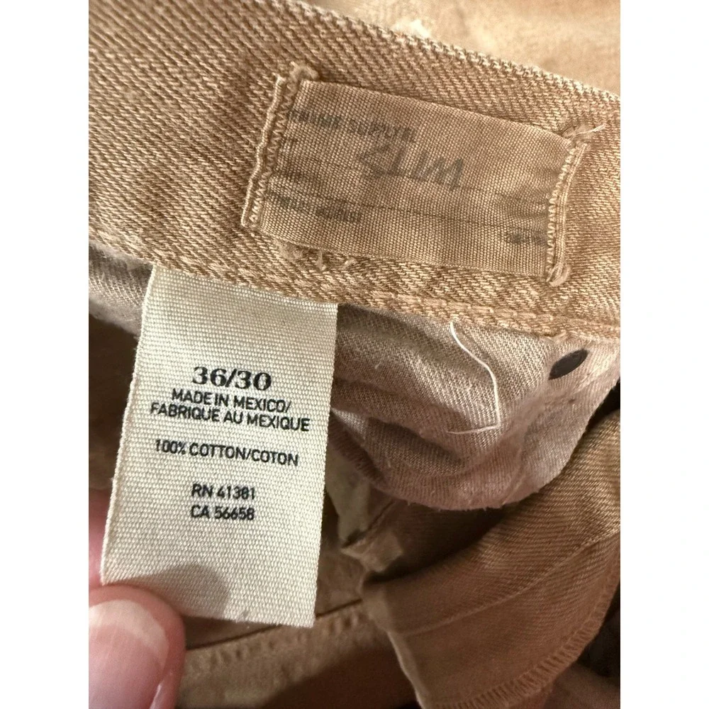 Denim & Supply Ralph Lauren Slim Fit Tan Brown Jeans Mens 36x30 Distressed
